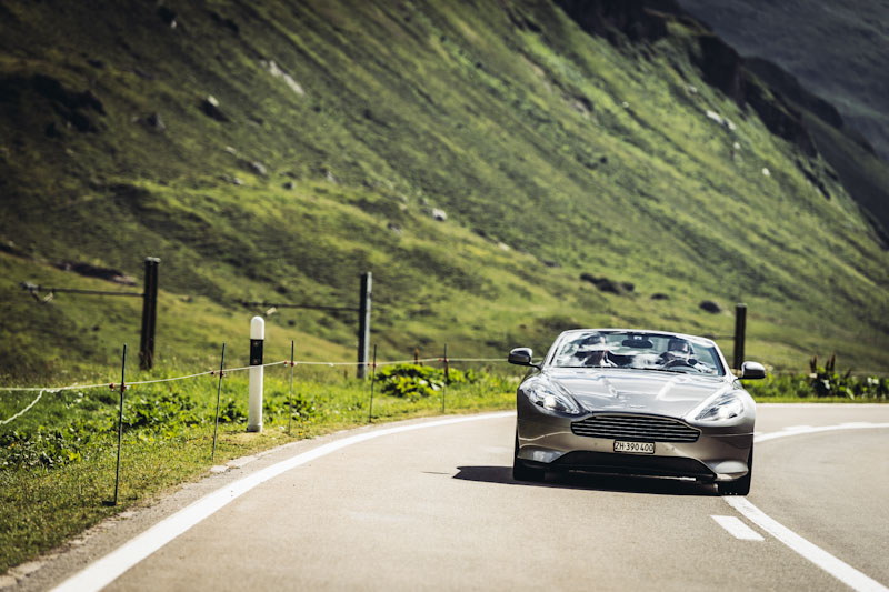 Aston Martin Driving Tour - heading through the Alps