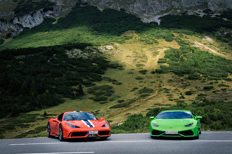 Supercar Driving Tours - Ferrari  versus Lamborghini 
