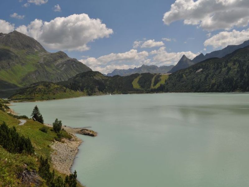Beautiful lake scenery along the Silvretta Strasse Beautiful lake scenery along the Silvretta Strasse