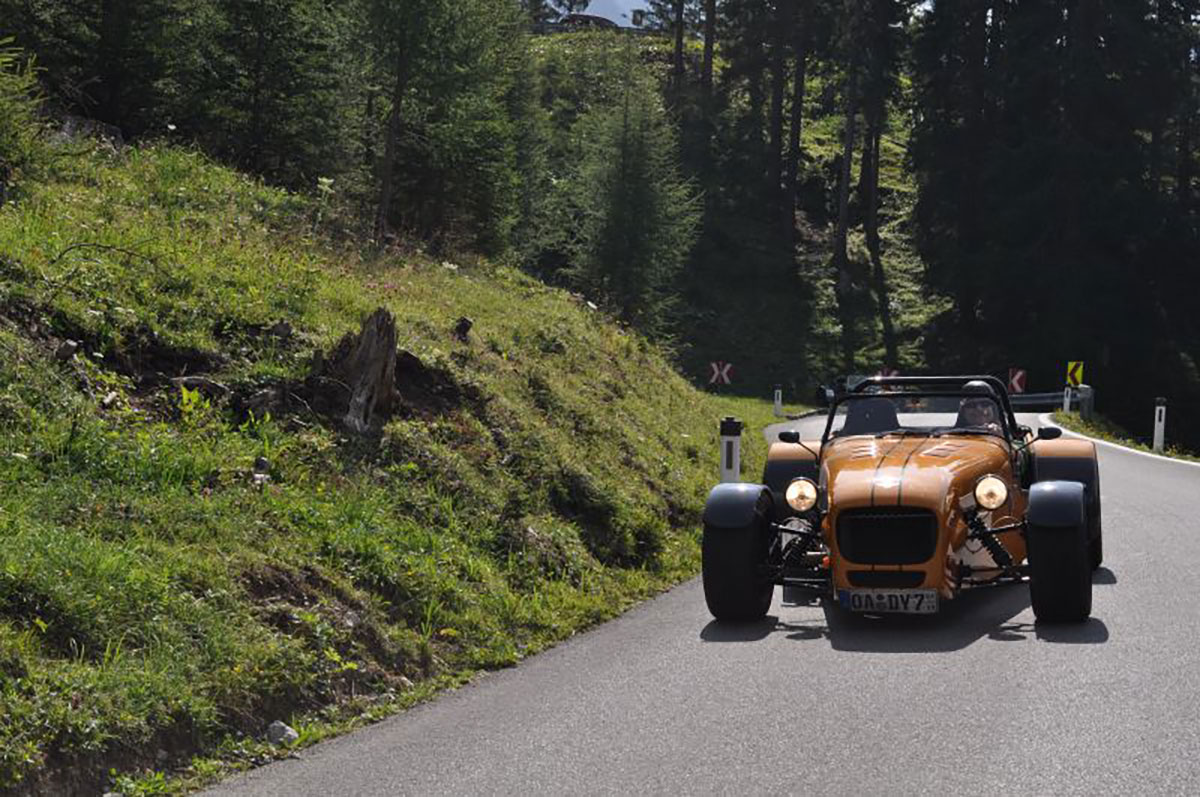 Driving a Caterham on the Hahtennjoch Mountain Pass