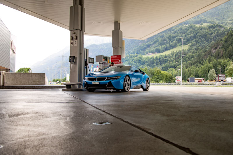 Furka Pass - BMW i8 time to refuel Furka Pass - BMW i8 time to refuel