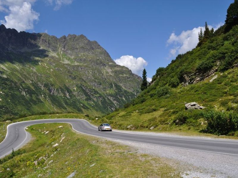 The Silvretta Strasse has lovely bends to drive The Silvretta Strasse has lovely bends to drive